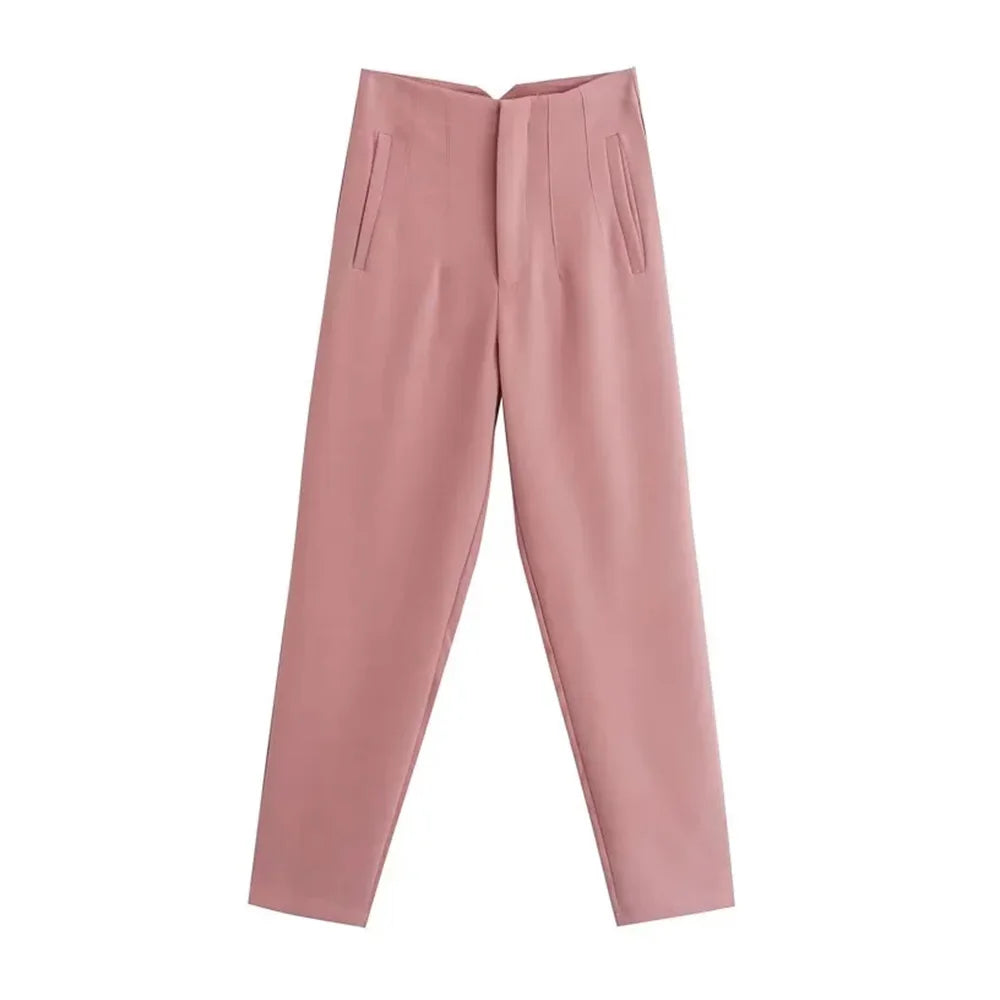 Pantaloni Vintage a Vita Alta con Zip per Donna – Eleganti e Comodi
