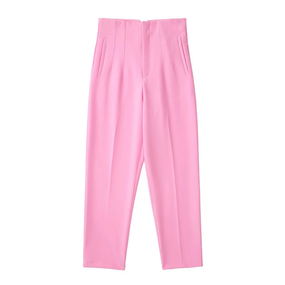 Pantaloni Vintage a Vita Alta con Zip per Donna - Eleganti e Comodi