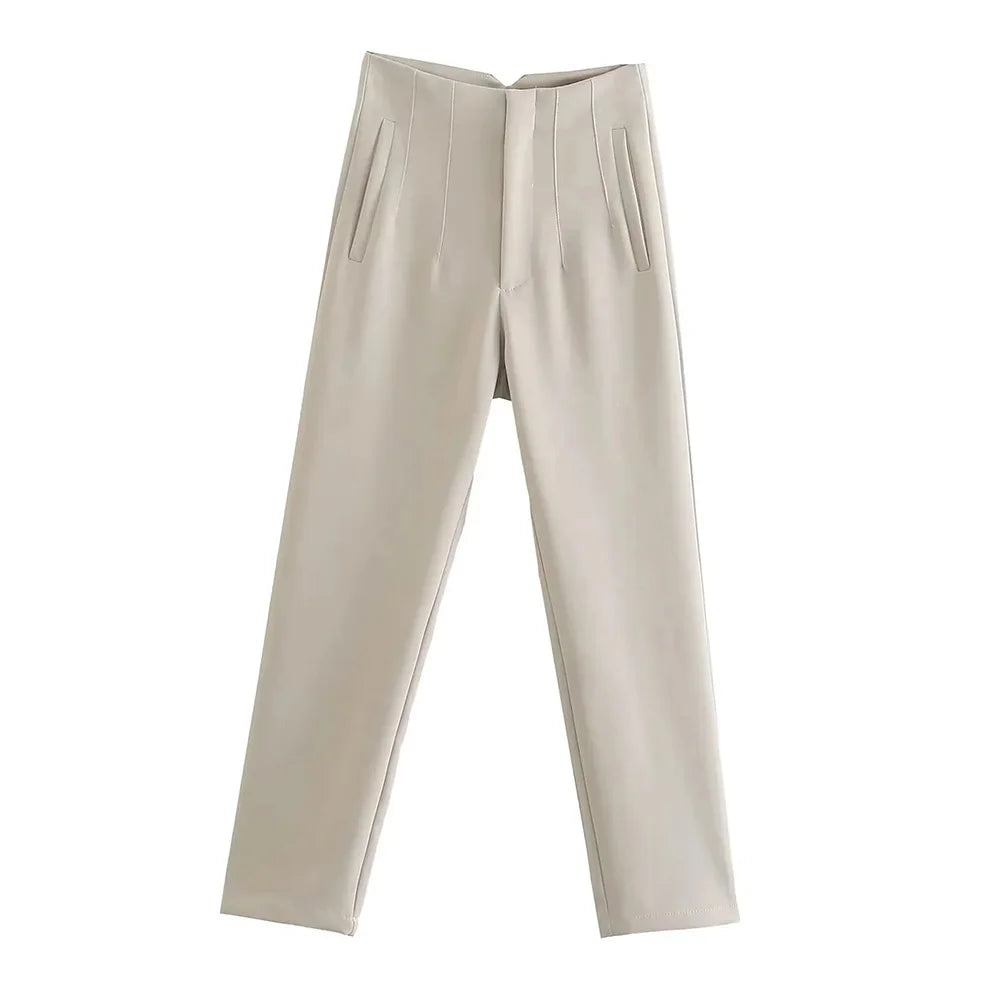 Pantaloni Vintage a Vita Alta con Zip per Donna – Eleganti e Comodi