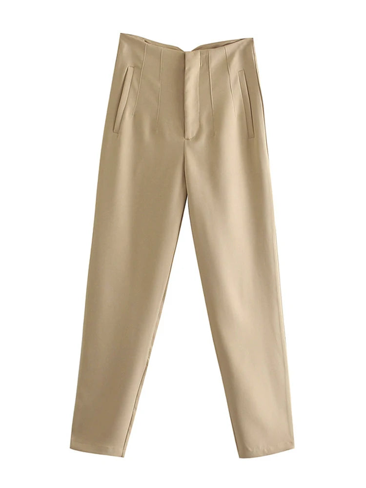 Pantaloni Vintage a Vita Alta con Zip per Donna - Eleganti e Comodi