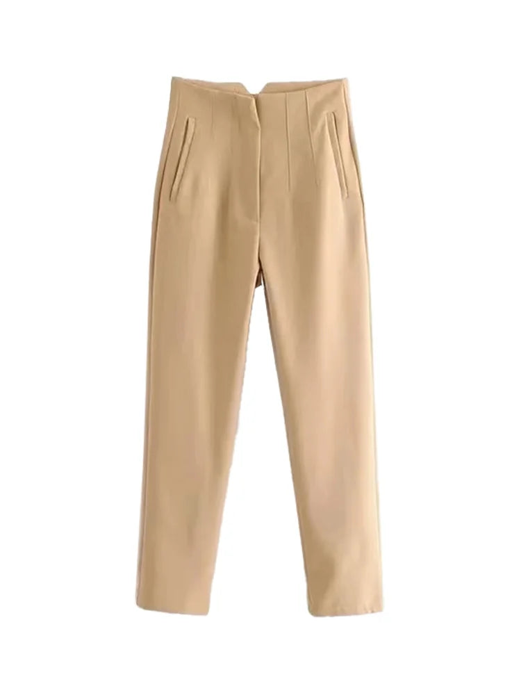Pantaloni Vintage a Vita Alta con Zip per Donna – Eleganti e Comodi