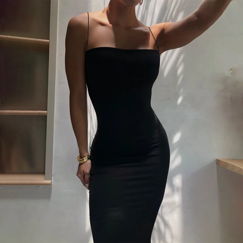 Abito Estivo Donna Sexy ed Elegante Bodycon Senza Maniche e Schiena Scoperta