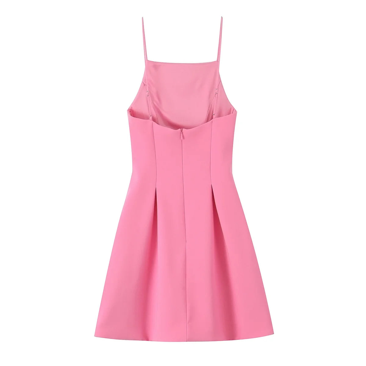 Vestito Rosa Elegante Donna con Spalline Sottili Stile Semplice 2025