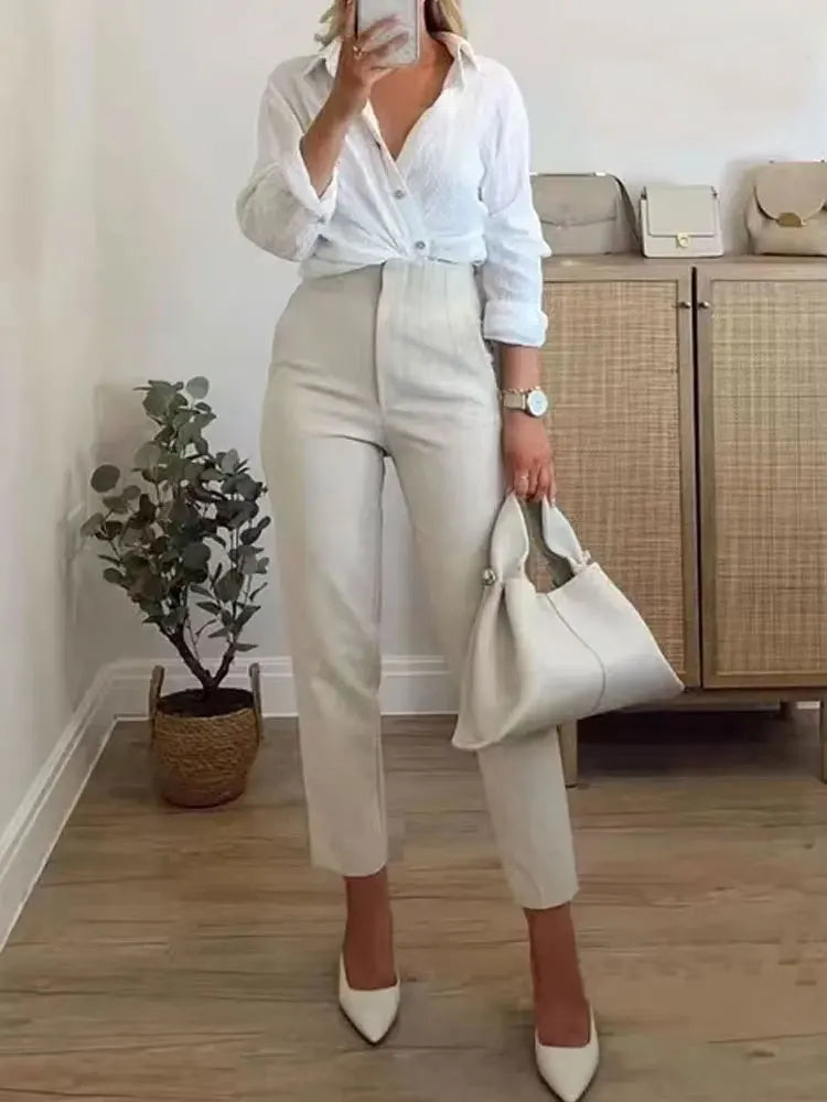 Pantaloni Vintage a Vita Alta con Zip per Donna – Eleganti e Comodi