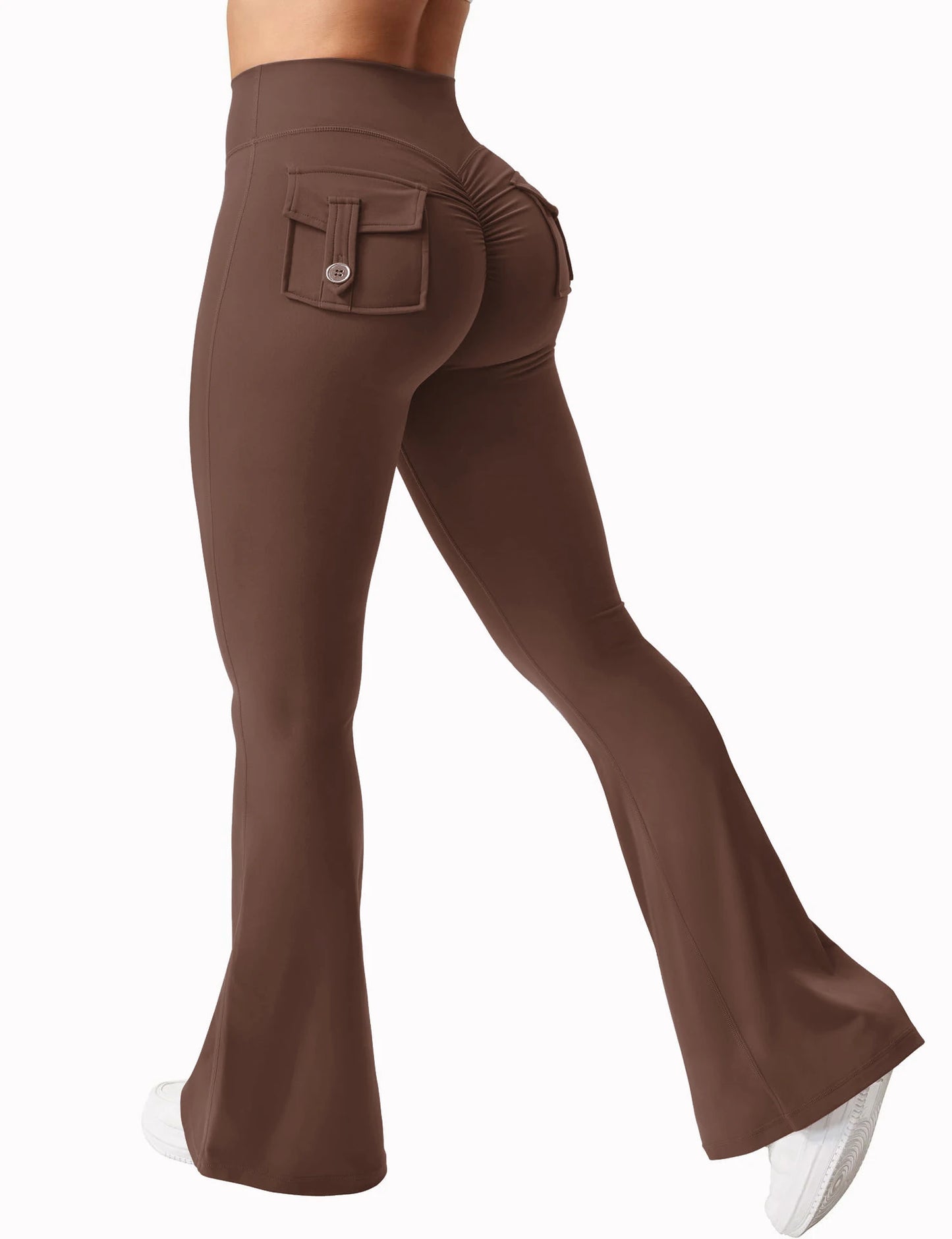 Leggings Donna a Gamba Larga con Pockets e Alta Stretch per Fitness e Yoga