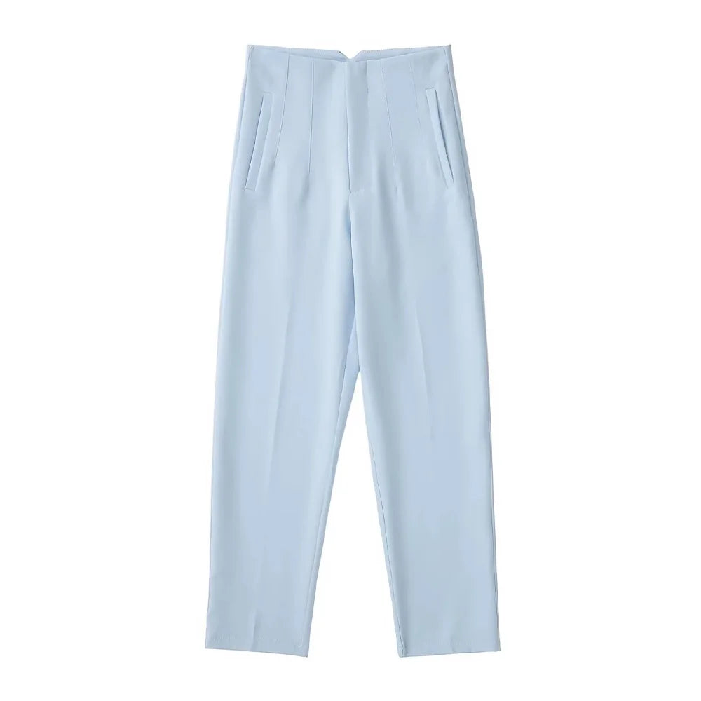 Pantaloni Vintage a Vita Alta con Zip per Donna – Eleganti e Comodi