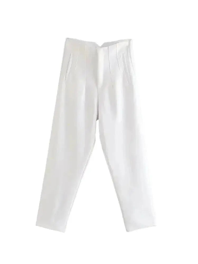 Pantaloni Vintage a Vita Alta con Zip per Donna - Eleganti e Comodi
