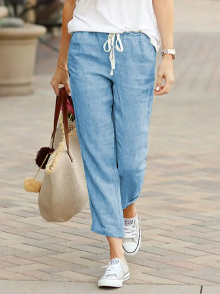 Pantaloni Donna Neri Autunnali Y2K con Coulisse – Casual e Eleganti