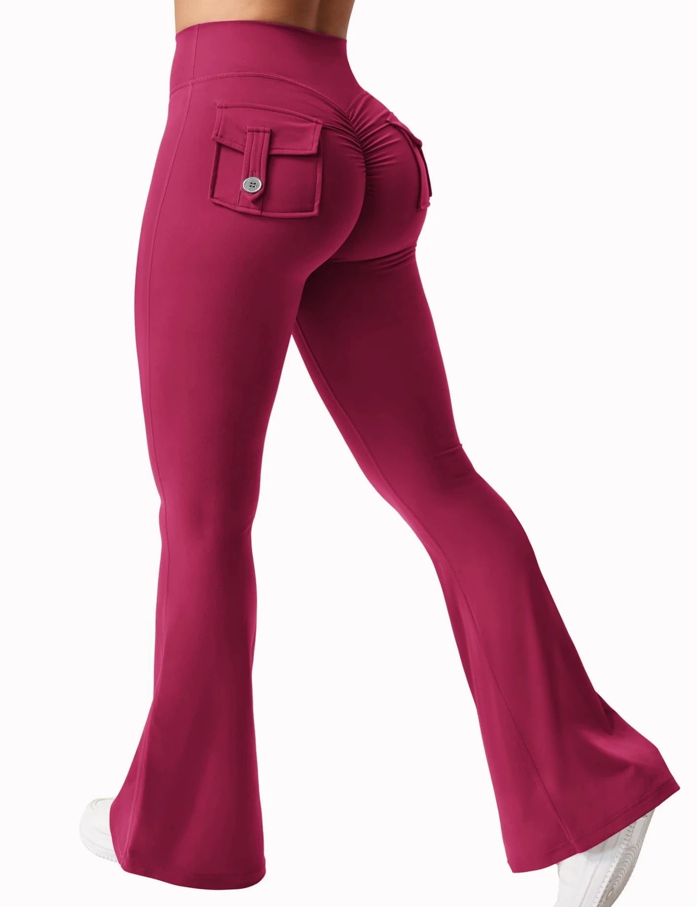 Leggings Donna a Gamba Larga con Pockets e Alta Stretch per Fitness e Yoga