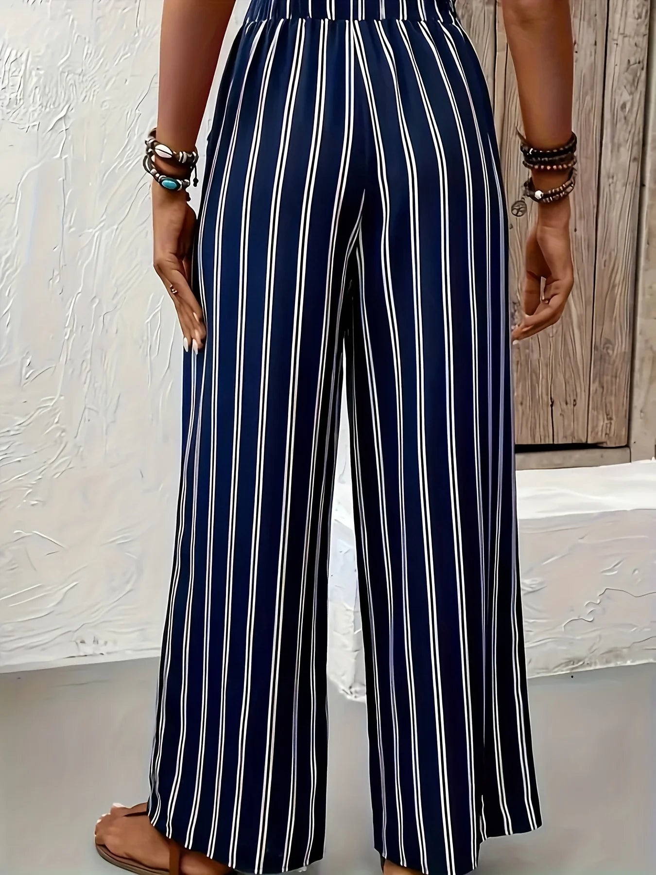 Pantaloni Donna a Gamba Larga, Vita Alta, Comodi e Casual Primavera Estate