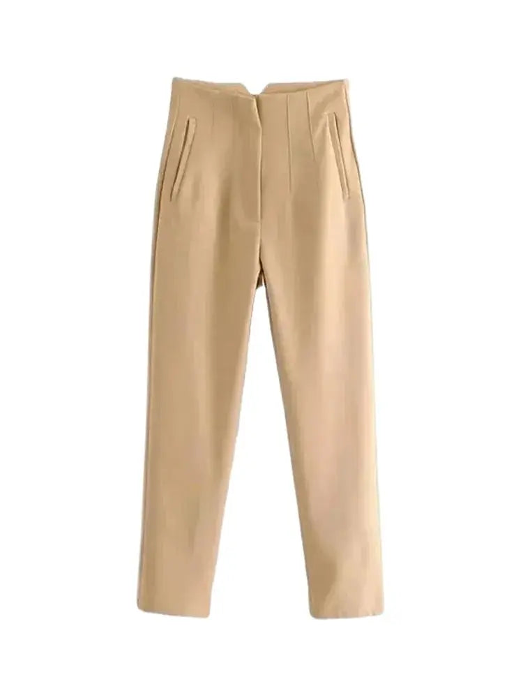 Pantaloni Vintage a Vita Alta con Zip per Donna – Eleganti e Comodi