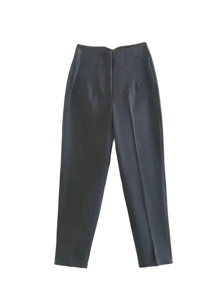 Pantaloni Vintage a Vita Alta con Zip per Donna - Eleganti e Comodi