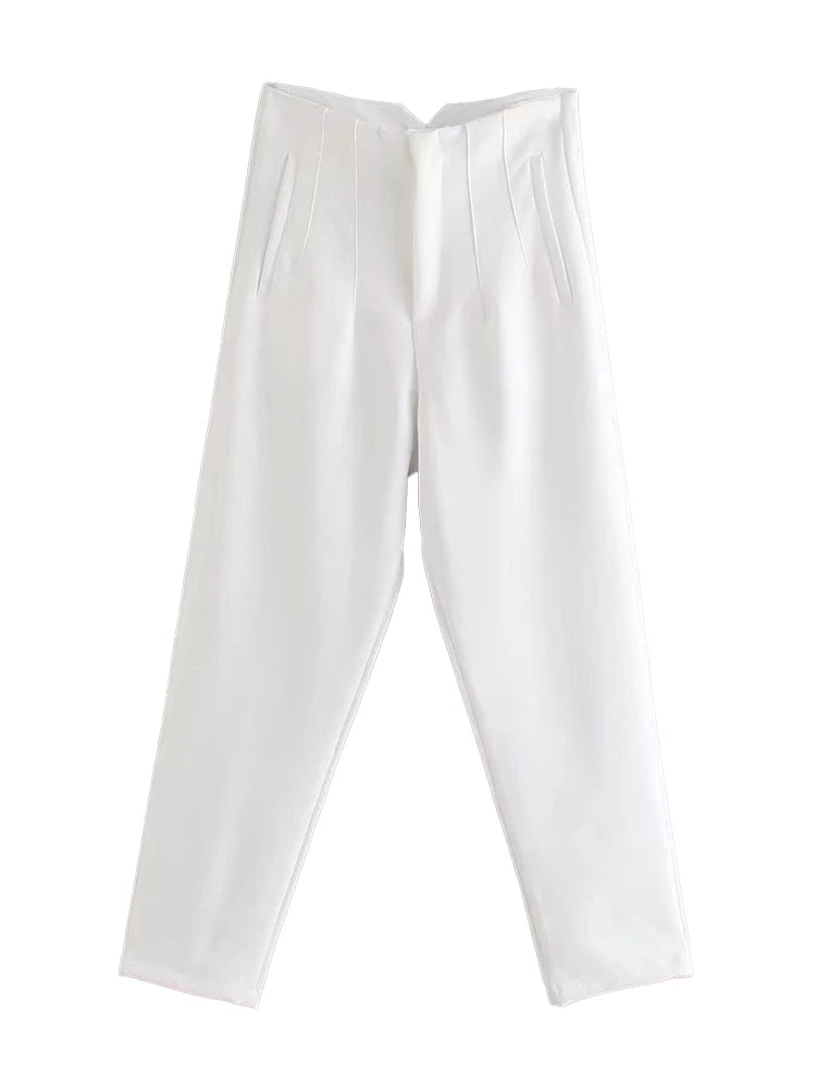 Pantaloni Vintage a Vita Alta con Zip per Donna - Eleganti e Comodi
