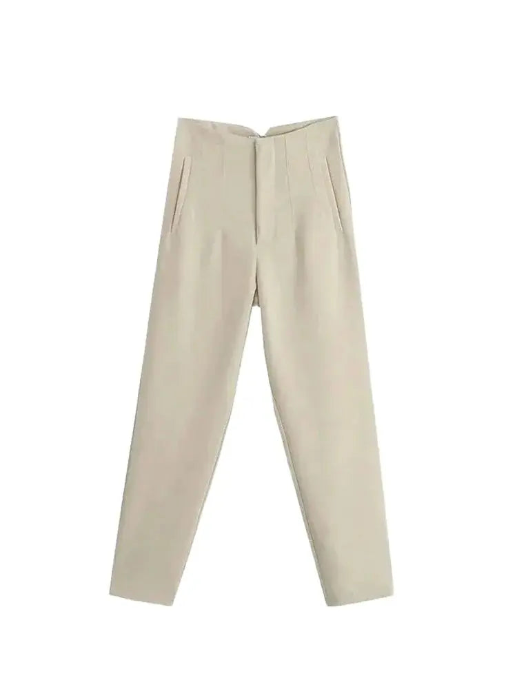 Pantaloni Vintage a Vita Alta con Zip per Donna - Eleganti e Comodi