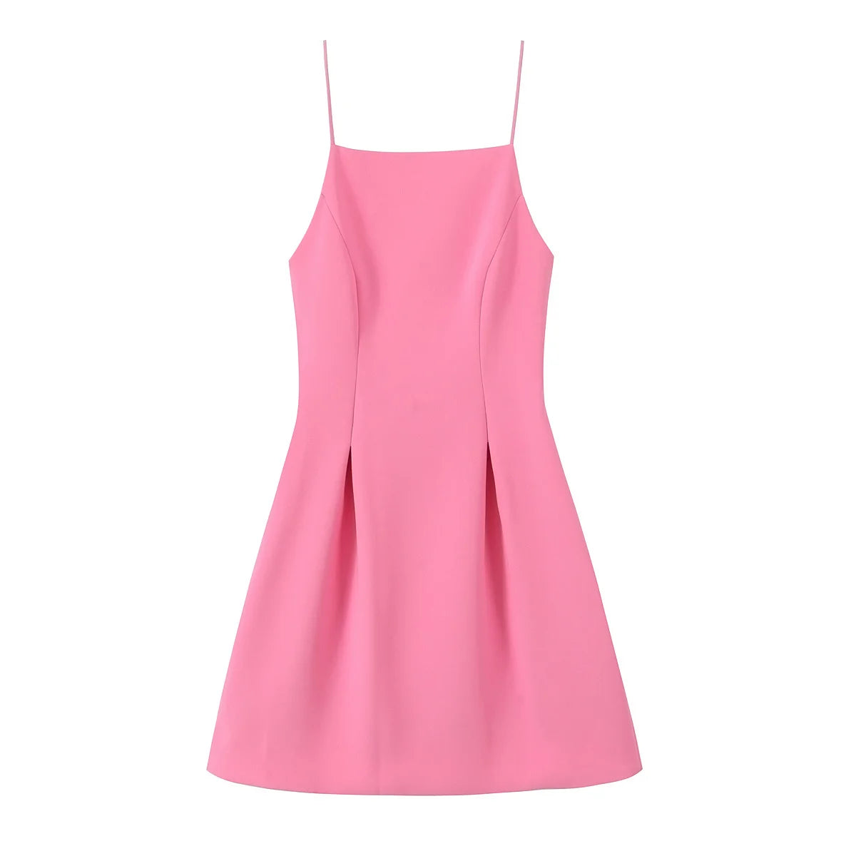 Vestito Rosa Elegante Donna con Spalline Sottili Stile Semplice 2025