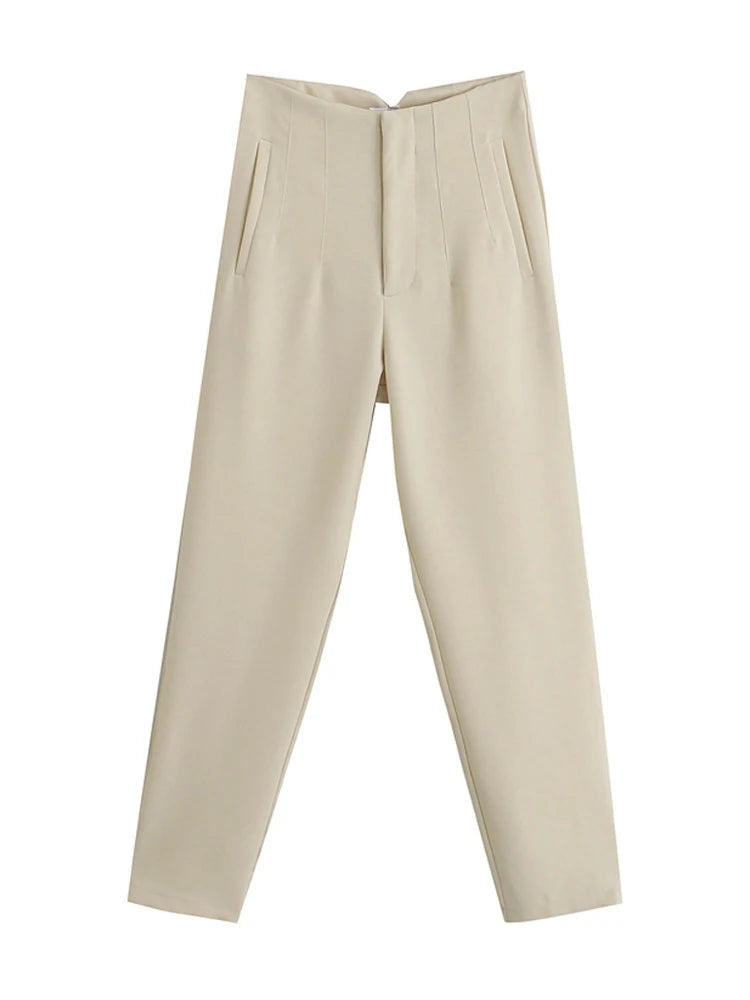 Pantaloni Vintage a Vita Alta con Zip per Donna - Eleganti e Comodi