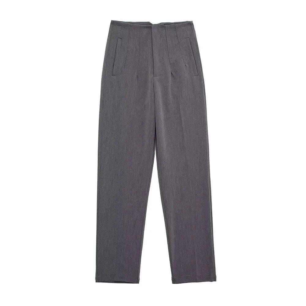Pantaloni Vintage a Vita Alta con Zip per Donna – Eleganti e Comodi