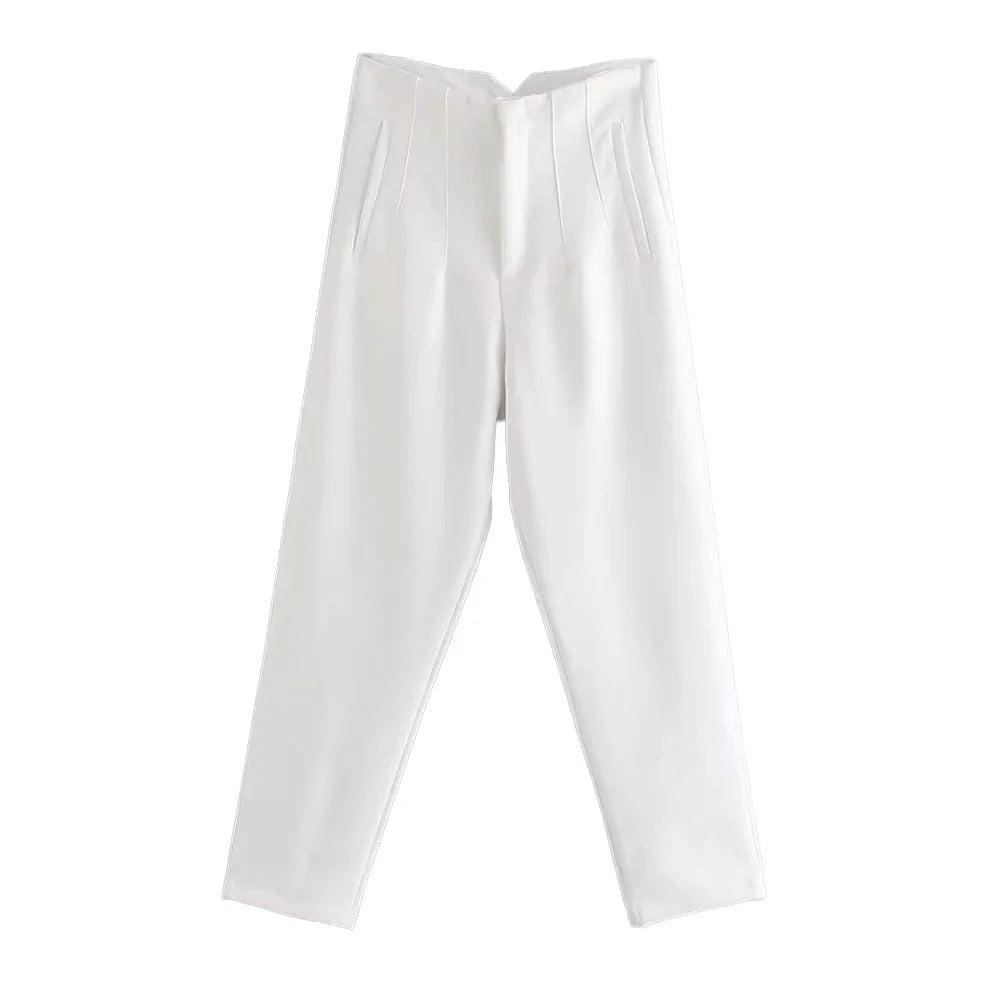 Pantaloni Vintage a Vita Alta con Zip per Donna – Eleganti e Comodi