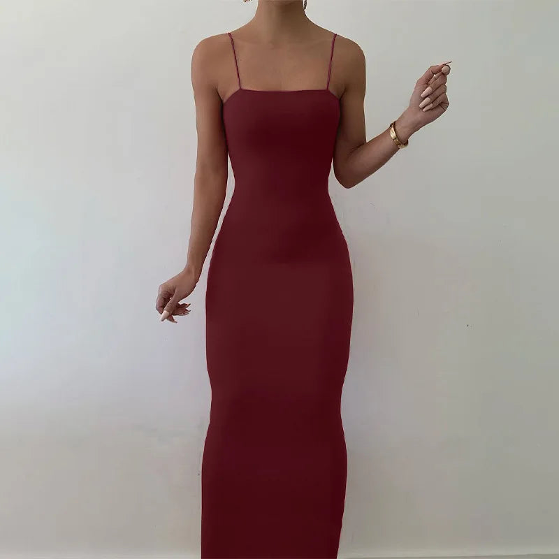 Abito Estivo Donna Sexy ed Elegante Bodycon Senza Maniche e Schiena Scoperta