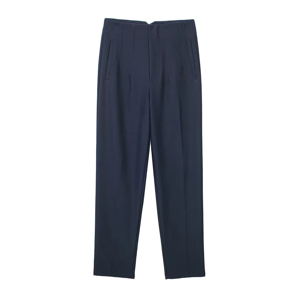 Pantaloni Vintage a Vita Alta con Zip per Donna - Eleganti e Comodi