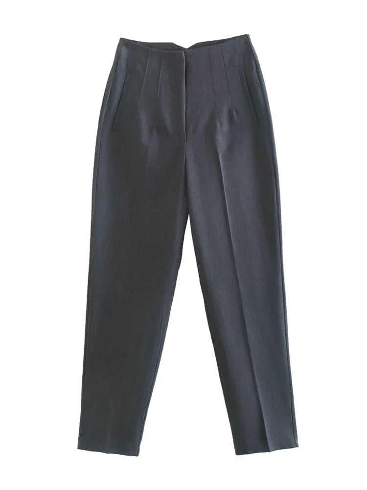 Pantaloni Vintage a Vita Alta con Zip per Donna - Eleganti e Comodi