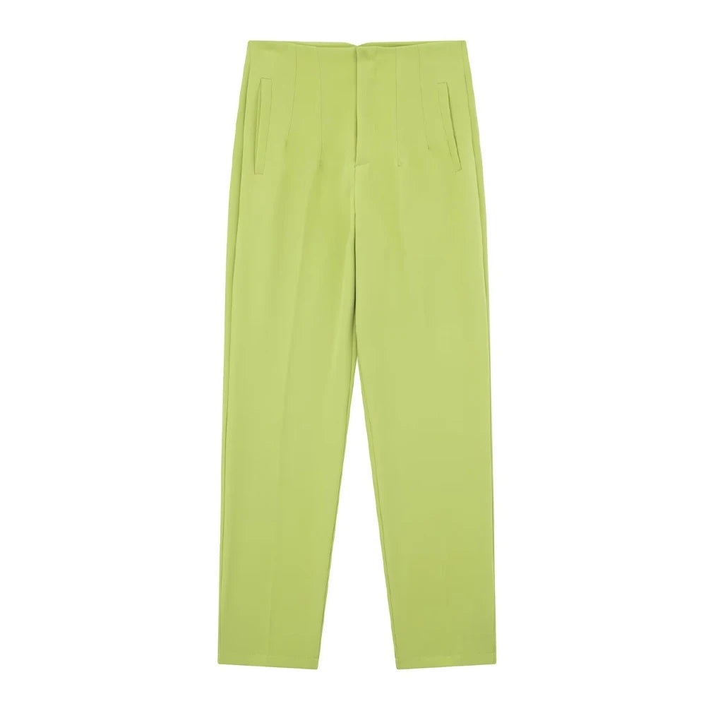 Pantaloni Vintage a Vita Alta con Zip per Donna - Eleganti e Comodi