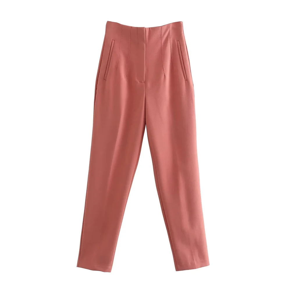 Pantaloni Vintage a Vita Alta con Zip per Donna - Eleganti e Comodi