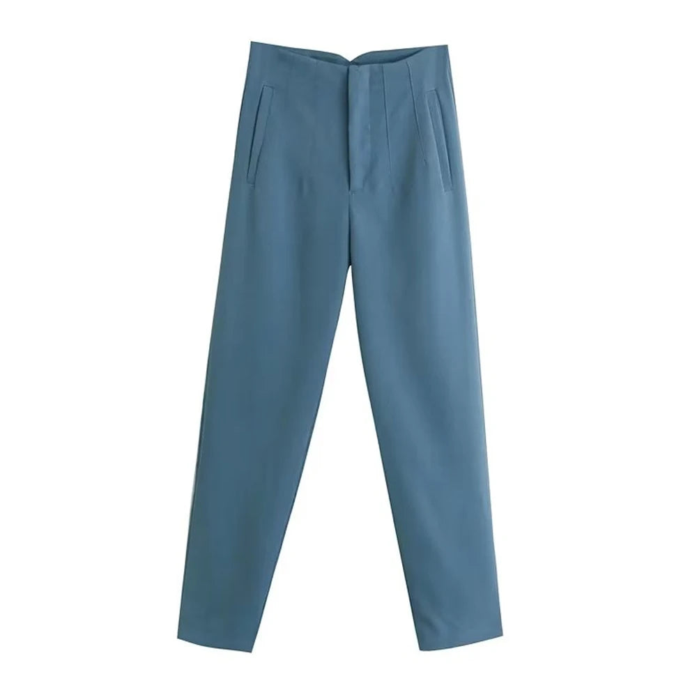 Pantaloni Vintage a Vita Alta con Zip per Donna - Eleganti e Comodi