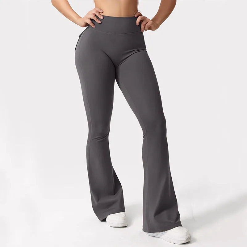 Leggings Donna a Gamba Larga con Pockets e Alta Stretch per Fitness e Yoga