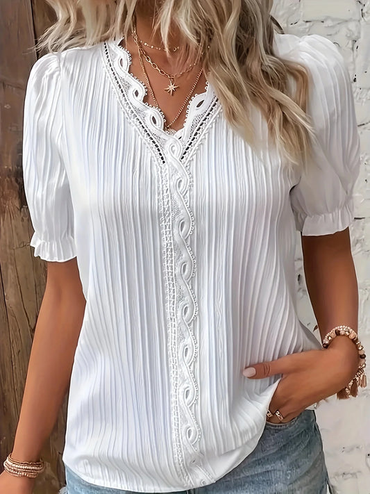 Maglia Elegante Donna Taglie Comode Estiva Primaverile Manica Corta Moda