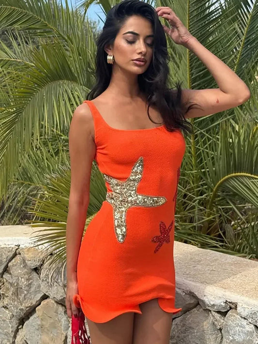 Mini Abito Donna Sexy con Paillettes, Schiena Scoperta, Elegante & Chic
