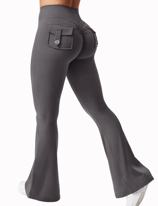 Leggings Donna a Gamba Larga con Pockets e Alta Stretch per Fitness e Yoga